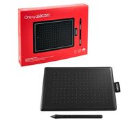 One by Wacom Pen Tablet with Pressure-Sensitive Pen, Compatible with Windows, Mac and Chromebook Small Black/Red