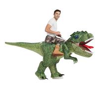 One Casa Inflatable Costume Dinosaur Riding T Rex Air Blow up Funny Party Halloween Costume for Adult