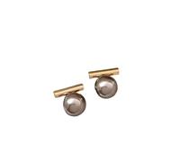One Character Pearl Personalized Earrings Niche Simple Versatile Earrings Fashionable High-end Earrings for Women