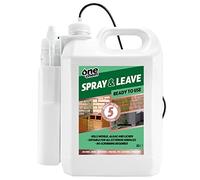 One Chem - 5 Litre Spray and Leave - Ready To Use - Incudes Battery Powered Sprayer - Patio Fencing Decking Driveway Cleaner - Green Algae and Mould Killer