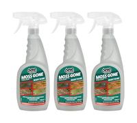 One Chem Moss Gone Moss Killer, 3 x 750 ml, For Paths, Patios, Roofs, Walls, Tarmac, Gravel