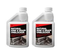 One Chem Professional Natural Sink and Drain Unblocker 2 x 500ml, Indoor/Outdoor Use, Natural Enzymes, Biodegradable, Safe for Septic Tanks