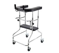 One-Click Folding Aluminum Rollator Walker with Wheels and Seat - Mobility Aid for Elderly