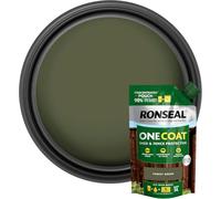 One Coat Shed & Fence Paint Refill Pouch - 950ml - Forest Green - Mix 1 Pouch with 4L Water to Make 5L - Same as Ready-Mixed Buckets - Weatherproof Wood Treatment for Fences & Sheds