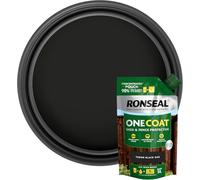 One Coat Shed & Fence Paint Refill Pouch - 950ml - Tudor Black Oak - Mix 1 Pouch with 4L Water to Make 5L - Same as Ready-Mixed Buckets - Weatherproof Wood Treatment for Fences & Sheds