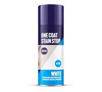 One Coat Stain Stop Spray Paint 400ml White, Quick-Drying Aerosol Stain Blocker for Walls and Ceilings, Covers Dry Water Marks, Grease, Pen, Crayon, Rust and Soot