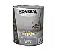 Ronseal One Coat Tile Paint Granite Grey Satin 750ml RSLOCTPGS750