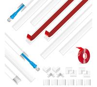 One-Cord Cable Trunking Mini Cable Cover White Cable Management Kit Paintable Wire Channel to Hide a Single Cable, 40x1.5x 0.9 cm