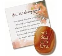 One Day at A Time Agate Healing Crystal, Thinking of You Gifts for Him for Her Anxiety Relief Items You Got This Sobriety Gifts Inspirational for Best Friend for Women Men