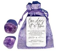 One Day at A Time Crystal Gift Set | Unique Gifts to Show Support through Grief, Loss, Someone Having a Tough Time | Thinking of You Gifts & Thoughtful Condolence Keepsake | Uplifting Depression Gifts
