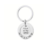 One Day at a Time Gifts Keyring for Dad Daddy AA Sobriety Gifts for Father NA Recovery Gifts for Papa Sober Gift for Dad Birthday Christmas Gifts for Step Dad Proud of You Gifts for Stepdad Gifts