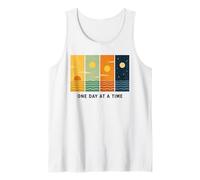 One Day At A Time Retro Sunset Ocean Vintage Graphic Tank Top