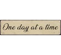 One Day At A Time Street Sign Retro Funny Wall Decor Metal Tin Signs Fall Season Horror Theme Inappropriate Humor Bar Home College Dorm Decor 16x4 in