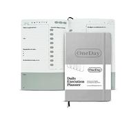 One Day - Daily Execution Planner - Goal Getter Gray - Undated 90 Day Journal With Positive Quotes - Executive A5 Project Management Notebook - Daily Organizer for Women With Faux Leather Cover
