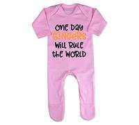 One Day Gingers Will Rule The World Statement Baby Romper Jumpsuit with feet, 0-3 Months, Pastel Pink