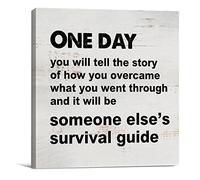 One Day You will Tell the Story Sign Canvas Wall Art Home Decor 8 x 8 Inch Inspirational Canvas Print Painting Framed Plaque Rustic Desk Shelf Art