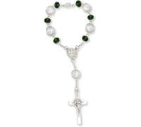 One Decade Catholic Auto Rosary Saint Benedict Medal for Car Rearview Mirror Medal Rear View Cross Blessing Beads Decor Hanging Car Accessories (Green)