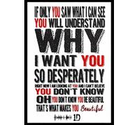One Direction Quote Poster What Makes You Beautiful Photo Wall Art Picture Poster A4