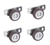 One Directional Side Mount Caster Wheel1/1.25 Inch Low Profile Small Casters4-Pack Fixed Sliding Door CastersSoft Rubber WheelFurniture Replacement Castors for Under Bed Storage Bins