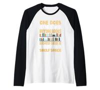 One Does Not Stop Buying Books Because There Is No More Shel Raglan Baseball Tee