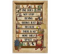 One Does Not Stop Buying Books Cats Retro Metal Tin Sign 8X12 Inches