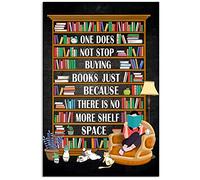 One Does Not Stop Buying Books Tin Sign Inspirational Quote Signs Metal Poster Plaque Wall Art Decor for Cafe Bar Pub Club 8x12 Inch