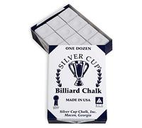 One Dozen White Silver Cup Pool Cue Chalk by Silver Cup
