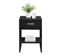 One Drawer Bedside Table - Luna Black Range Melody Maison Black One Size