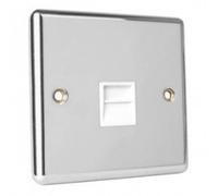 one electrical CP1510 single telephone slave socket PC WH