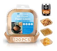 ONE Emporium Air Fryer Liners - Reusable Non-Stick Parchment Trays for Ninja, Tower, Cosori & More - 120 Pack, 7.9inch