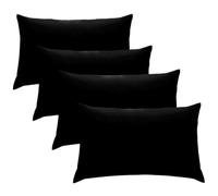 One Extender - Black Pillow Cases 4 Pack 50x75+15 cm, 200 Thread Count Cotton Pillow Cases Extra Large Pillow Case with Envelope Closure, Breathable Bed Pillows 4 Pack Machine Washable - Black