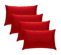 One Extender - Red Pillow Cases 4 Pack 50x75cm, 200 Thread Count Cotton Pillow Cases Extra Large Pillow Case with Envelope Closure, Breathable Bed Pillows 4 Pack Machine Washable - Red