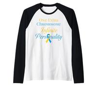 One Extra Chromosome Infinite Personality Down Syndrome Raglan Baseball Tee