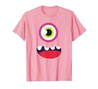 One Eye Pink Monster Face Funny Halloween Matching Costume T-Shirt