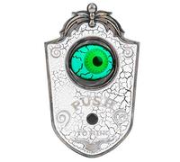 One Eyed Doorbell Horror Prop, Animated Halloween Doorbell with Eye Reveal and Scary Chime Battery Powered Halloween Outdoor Sound Effects Decoration (P018 One-eyed doorbell white crack)