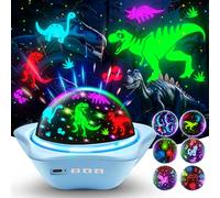 One Fire Dinosaur Gifts for Kids Toys, 96 Lighting Modes Dinosaur Toys for Boys Gifts, Sensory Toys for Boys, Dimmable Bedside Lamp, Rechargeable Lamp for Bedroom Decor