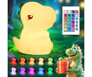 One Fire Dinosaur Toys for Boys Gifts, Remote&16 Colors Silicone Dinosaur Toys Sensory Light, Dimmable Bedside Lamp, Portable Night Lights Rechargeable Lamps,Cute Lamp 【Small Size】