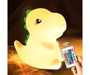 One Fire Dinosaurs Toys Night Light Kids, Remote 16 Colors Baby Night Light Newborn, Dimmable Dinosaur Lights for Bedroom Decor, Rechargeable lamp for Bedroom, Remote Control Dinosaur Toy Cute Stuff