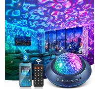 One Fire Galaxy Projector Night Lights Projector Ocean Wave Lamp, 360° Full Coverage 15 White Noises Galaxy Light Projector for Bedroom Gifts for Girls