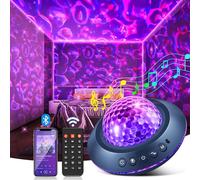 One Fire Galaxy Projector with Remote Timer - 21 Color Changing Sensory Night Light with Bluetooth Speaker for Bedroom, Kids & Adults