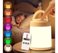 One Fire Night Light,10 Colors+8 Brightness Rechargeable Lamp,Remote+Timer Touch Lamps Bedside Lamps,1800mAh Cordless Lamp Battery Lamp for Bedroom Light,Portable Baby Night Light for Newborns & Kids