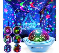 One Fire Sensory Toys for Autism, [6 Films + 90 Effects] Star Projector Night Light, [3 Brightness + 360° Rotate] Night Light Kids, Baby Sensory Toys for Babies, Galaxy Projector, Kids Gifts