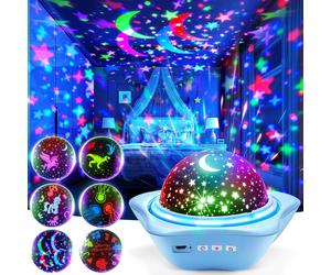 One Fire Night Light Kids Toys, 6 Films+78 Projection Options Star Projector fo