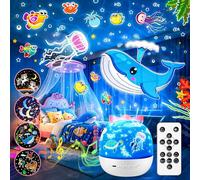 One Fire Sensory Lights for Babies,166 Lighting Options+15 Films+10 White Noises Baby Night Light Projector,USB Rechargeable+Remote+360°Rotate Baby Lights Projector