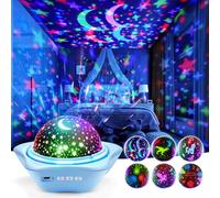 One Fire Night Light Kids,96 Lighting Modes Star Projector for Bedroom,Rechargeable 6 Films Baby Night Light Projector,360°Rotating Sensory Lights for Bedroom Ceiling Projector,Sensory Toys for Babies