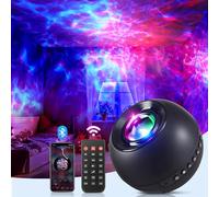 One Fire Star Projector Galaxy Light, 15 White Noise Galaxy Night Light Projector, Bluetooth Speaker Planetarium Mood Lighting, Remote Timer Baby Night Light for Kids Room Decor,Upgrade Music&Texture