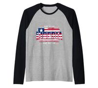 One Flag One Nation Liberia | Distressed Liberian Flag Raglan Baseball Tee