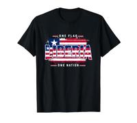 One Flag One Nation Liberia | Distressed Liberian Flag Value Graphic T-Shirt, Men, Black, M