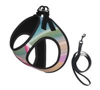 One Flamingo On Beach Printing Dog Summer Harness With Leash Set,Adjustable And Reflective Step-In Puppy Pet Vest Harnesses
