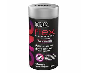 ONE® Flex™ Condoms︱Next Generation Condoms Enhanced with Graphene, The World's Thinnest & Strongest Material︱Advanced Sensation︱ Ultra Thin, Flexible, Strong︱Nontoxic, Vegan, Non-GMO︱10 Count